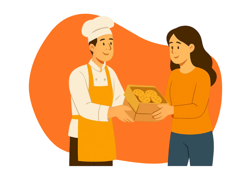 Home baker delivering cottage food orders