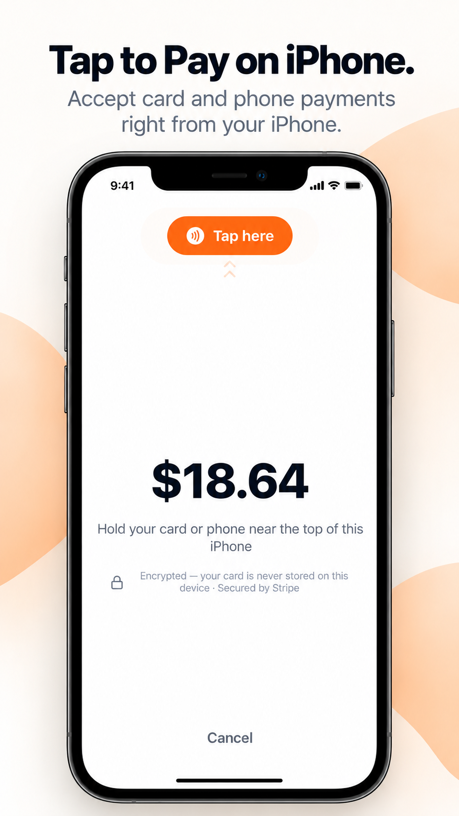 Tap to Pay on iPhone payment screen in Crumb Coach